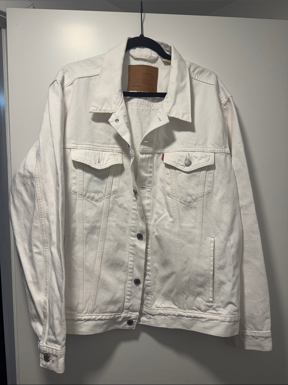 Levi's White Denim Trucker Jacket - Classic Button Front